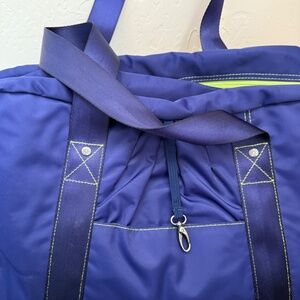 Athleta Purple Workout Bag w/ Lime Trim – Yoga Mat Cord & Shoe Compartment